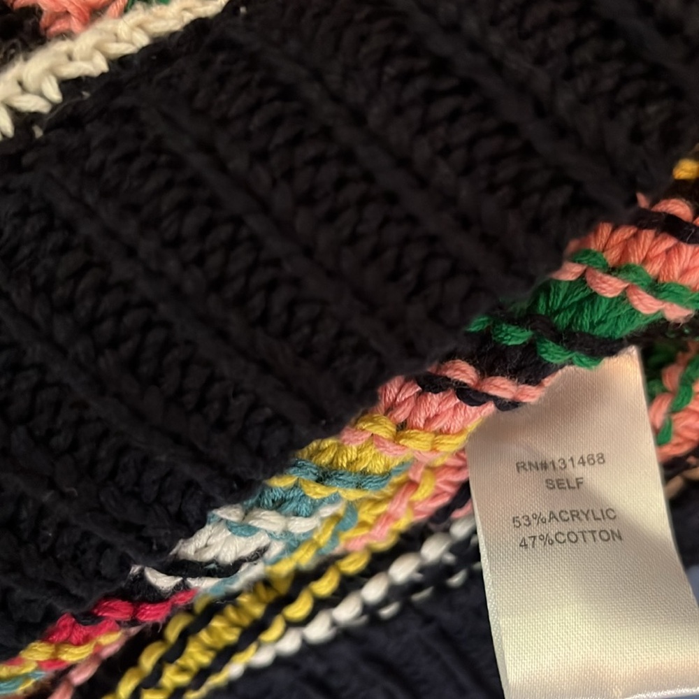 Fate - woman M, cotton blend striped oversized slouchy sweater, bright warm fun - Picture 7 of 11